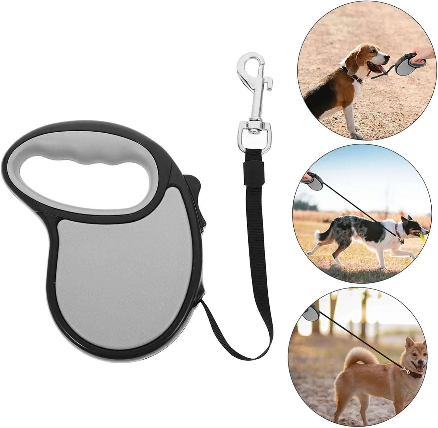 5M Retractable Dog Training Leash with One-Hand Brake System, Automatic Extend Tie-Out Lead for Puppies, Small Dogs and Cats Outdoor Walking Control