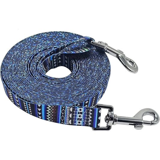 20FT Long Nylon Dog Training Leash for Obedience Recall and Agility Practice, Heavy Duty Tie Out Lead for Medium and Large Dogs Yard and Outdoor Use