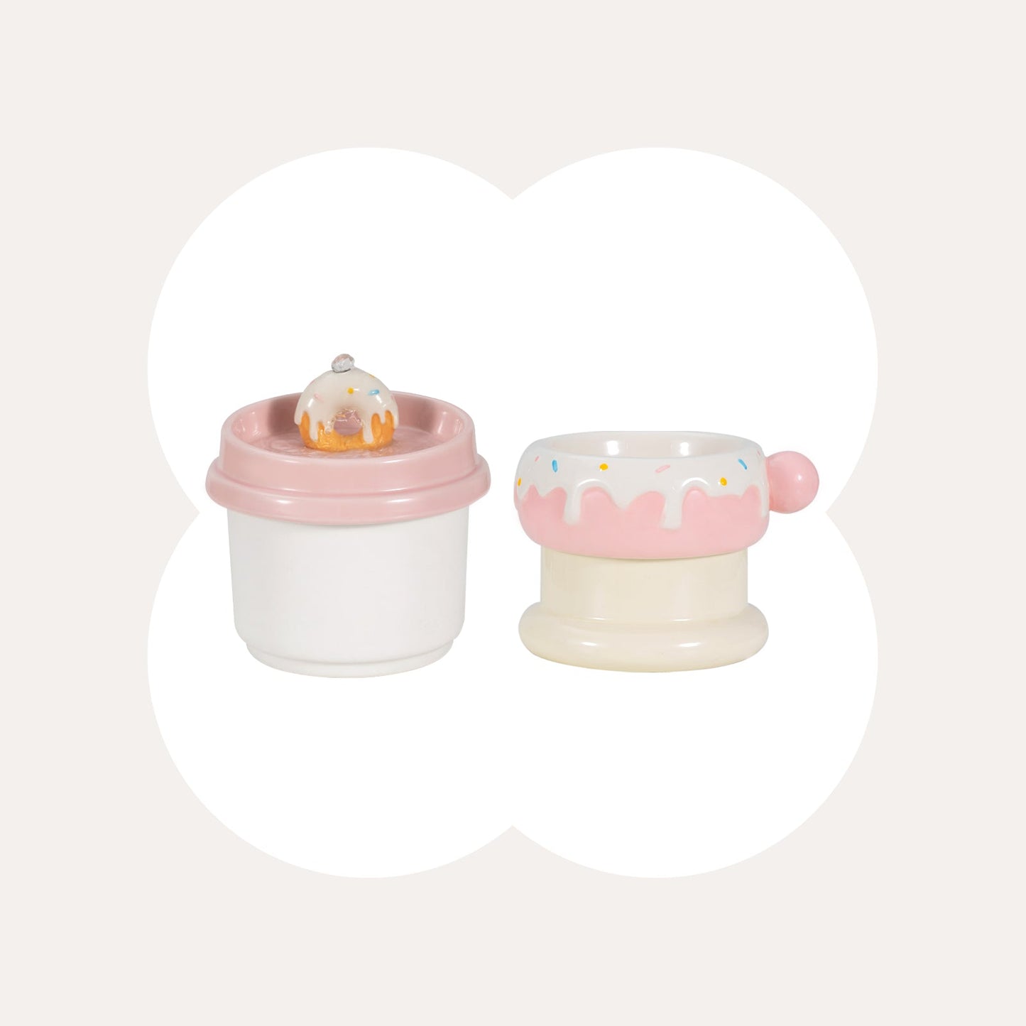 27oz Donut-Shaped Elevated Cat Bowl Set – Ceramic Pet Feeder with Shallow & Deep Bowls for Healthy Feeding