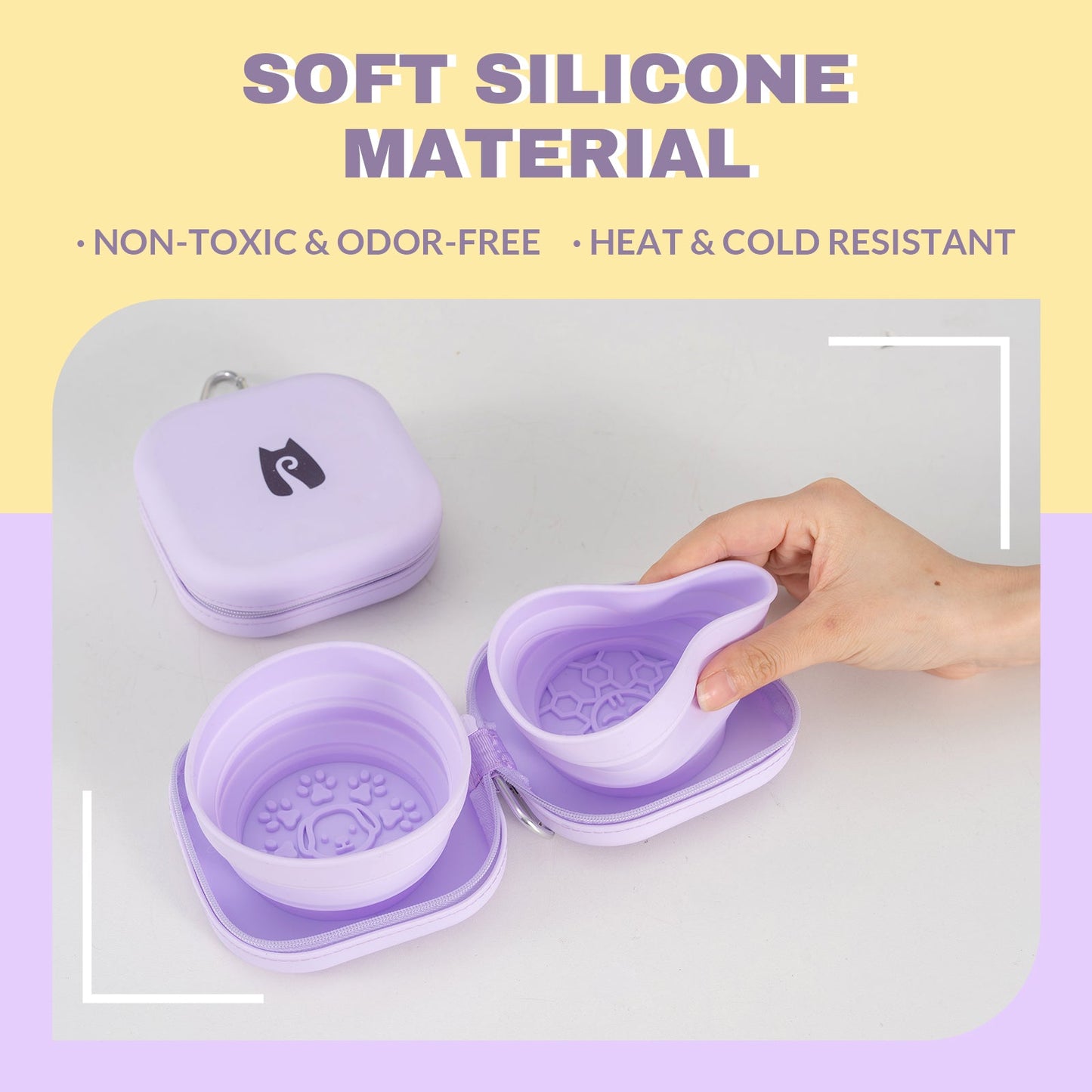 20oz Portable Double Cat Bowl – Travel-Friendly Dual Pet Feeder for Food and Water