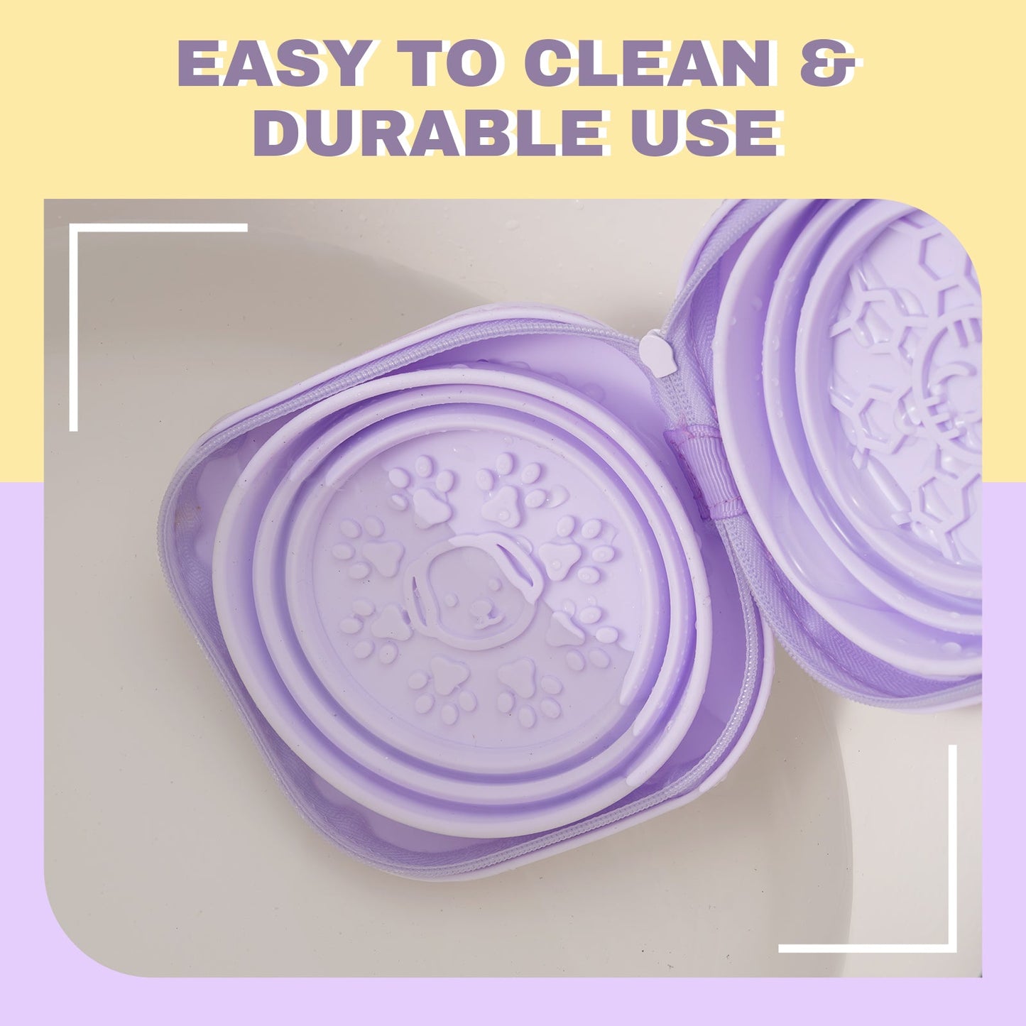 20oz Portable Double Cat Bowl – Travel-Friendly Dual Pet Feeder for Food and Water